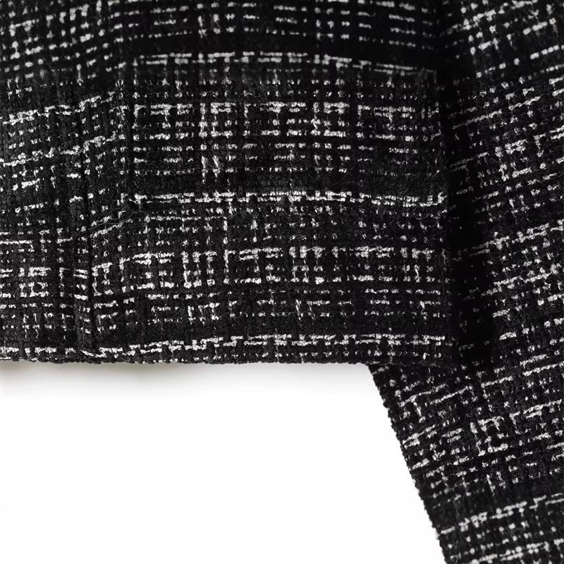 Damen Boxy-Tweedjacke im Bouclé‑Look mit verdeckter Knopfleiste und kastiger Silhouette Drune