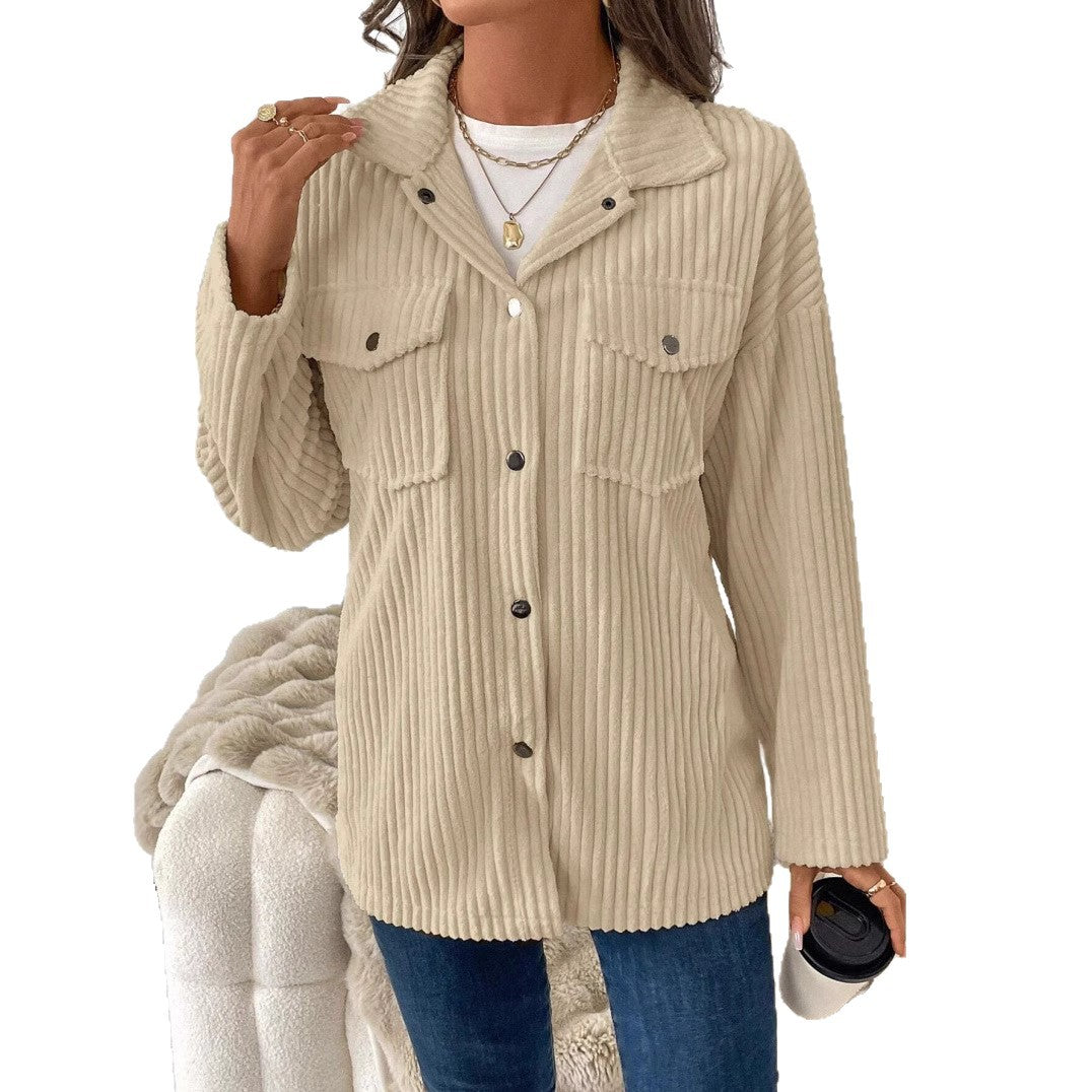 Damen Elegante Rippstrickjacke