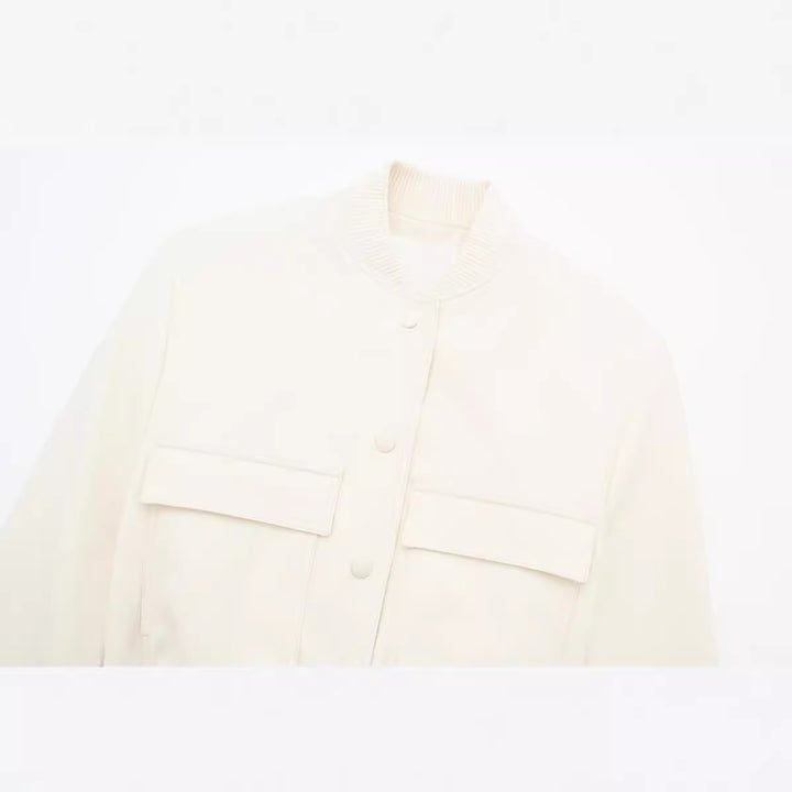 Damen Kurze Boxy‑Blousonjacke mit verdeckten Druckknöpfen, Pattentaschen und geripptem Saum Drune