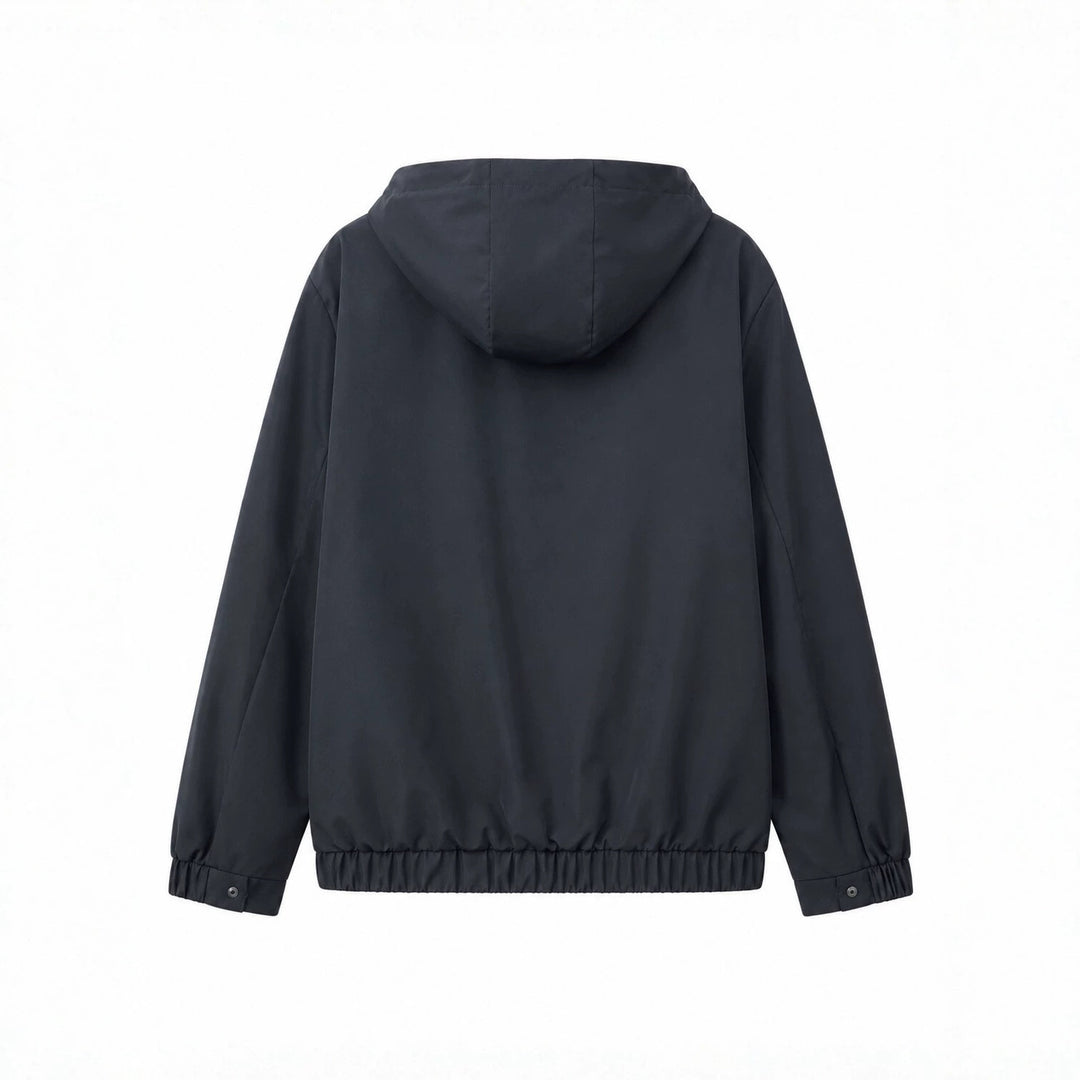 Herren Leichte Softshell‑Hoodiejacke mit wasserabweisender Außenlage, Lederapplikationen und Reißverschlusstaschen Drune