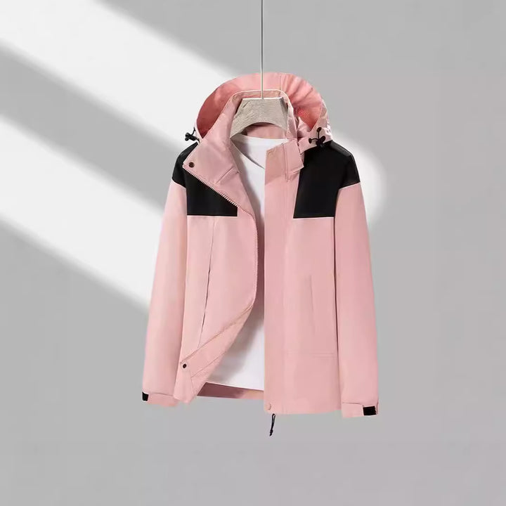 Herren leichte Softshelljacke mit kontrast-Schulterpaneel, verstellbarer Kapuze und Klettmanschetten Drune