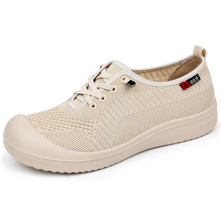 Damen nan leichter atmungsaktiver Strick-Slip-On Freizeitschuh mit stoßdämpfender Leichtlaufsohle Drune