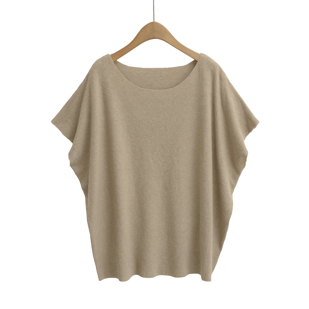 Damen lässiges Oversized T-Shirt aus hochwertiger Baumwollmischung mit modernem Schnitt und Rundhalsausschnitt Drune