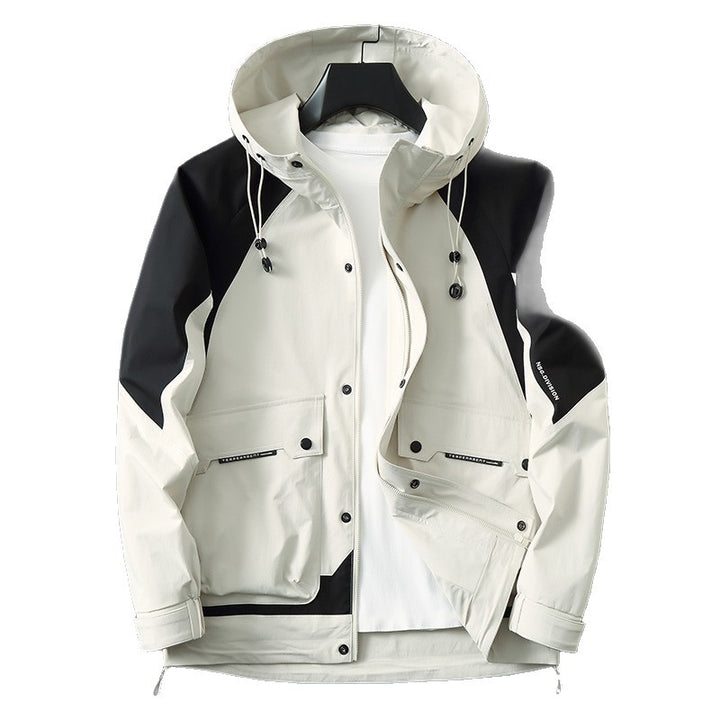 Herren Technische Parka-Jacke im Utility-Stil mit Kapuze, wind- und wasserabweisender Shell Drune