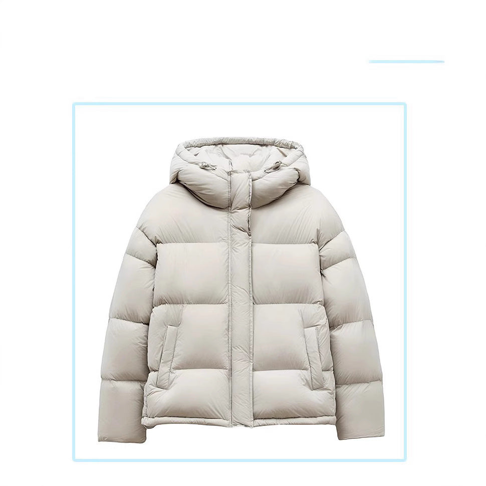 Damen Stilvolle Daunenjacke mit Kapuze Drune