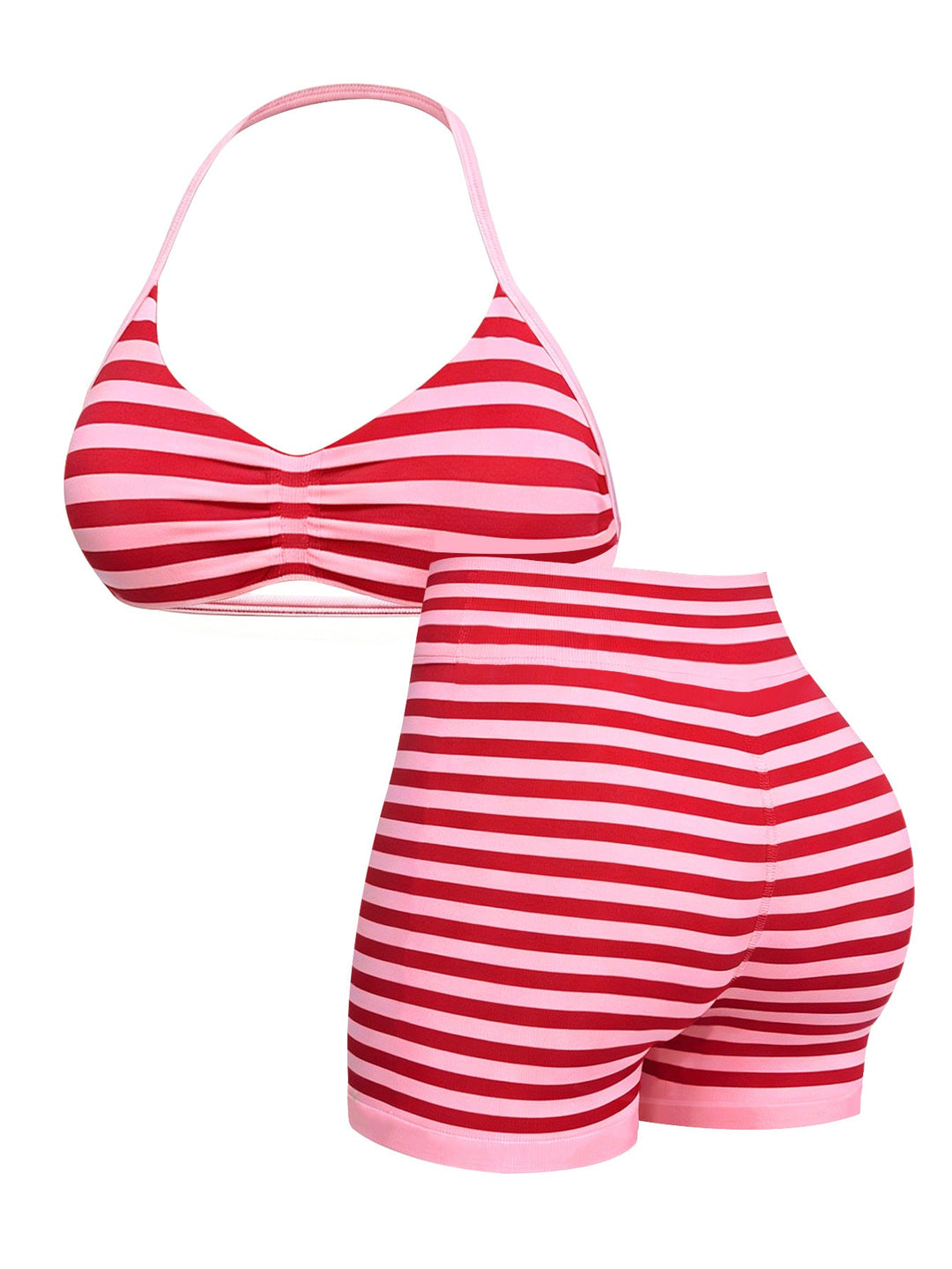Damen Sportliches Bikini-Set mit hochelastischem Material und verstellbaren Trägern Drune