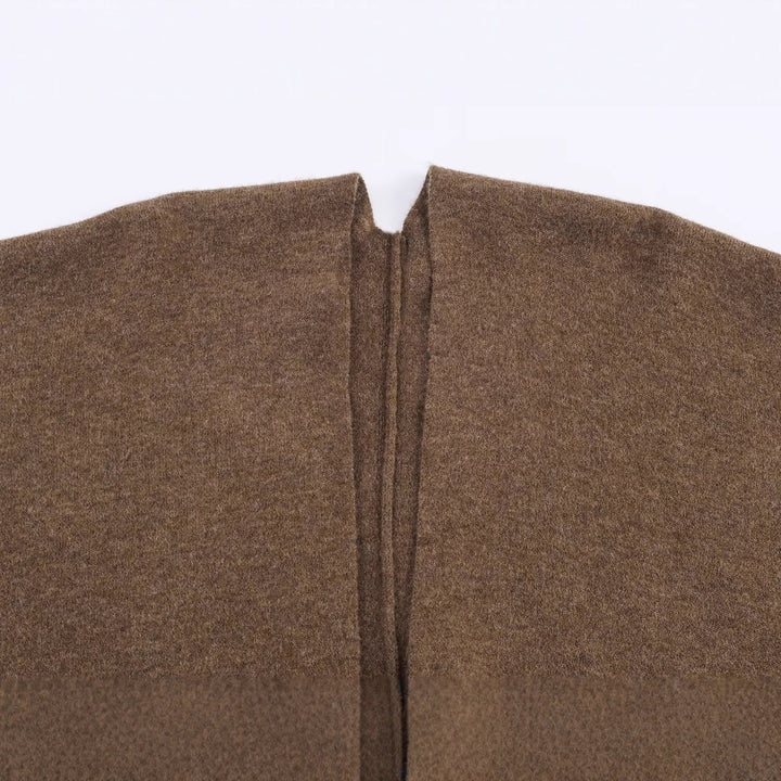 Damen Kuschelige Poncho-Jacke mit großer Taschen und wärmender Wollmischung Drune