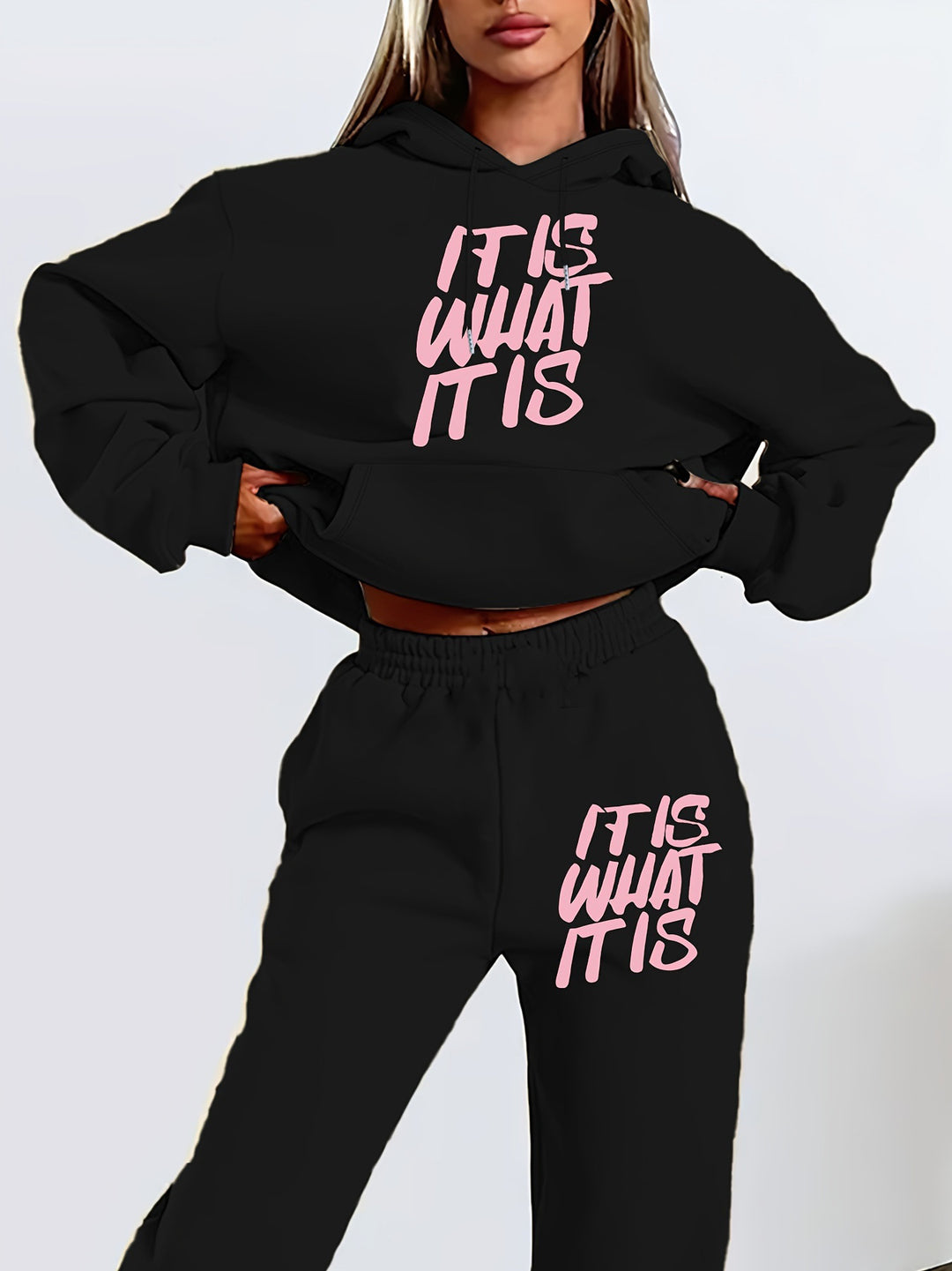 Damen Jogginganzug mit stylischem Statement-Print und lässigem Schnitt Drune