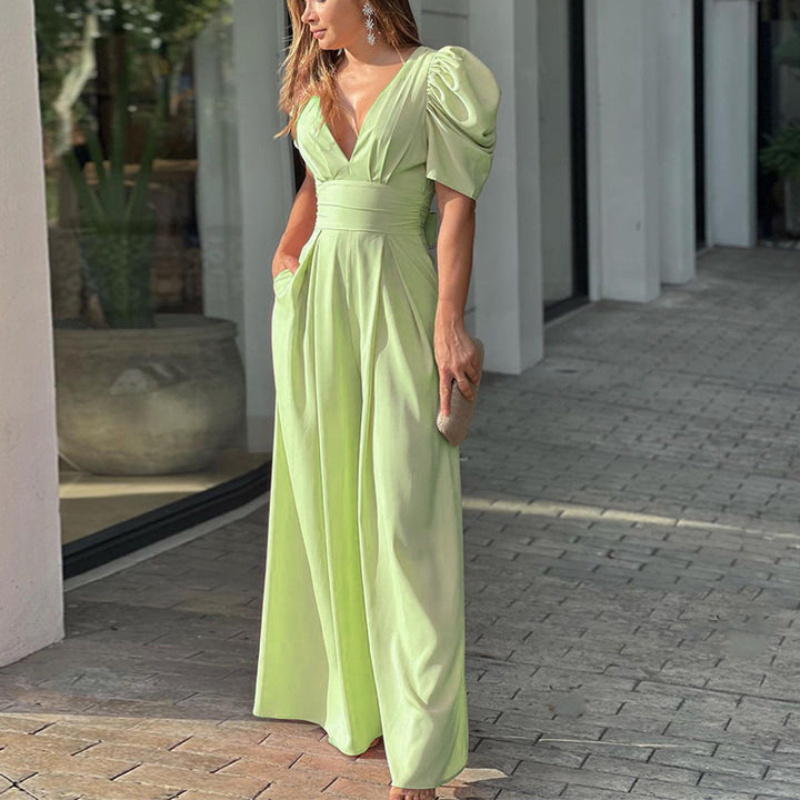 Damen Jumpsuit mit eleganten Puffärmeln Drune