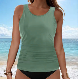 Damen Tankini-Oberteil mit Raffung Drune