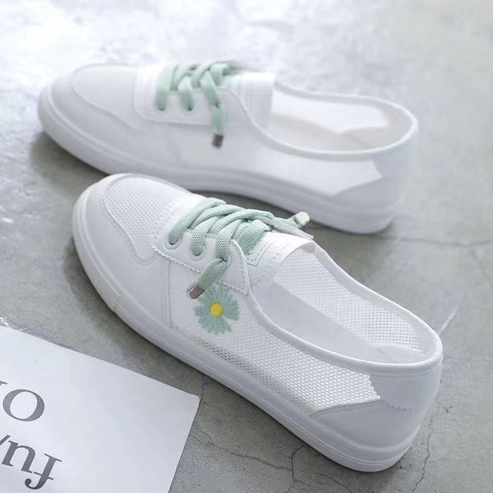 Damen lässige Sneaker mit buntem Blumenmotiv Drune