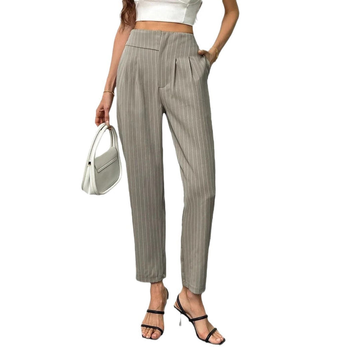 Damen Elegante und modische Anzughose mit Streifen Drune
