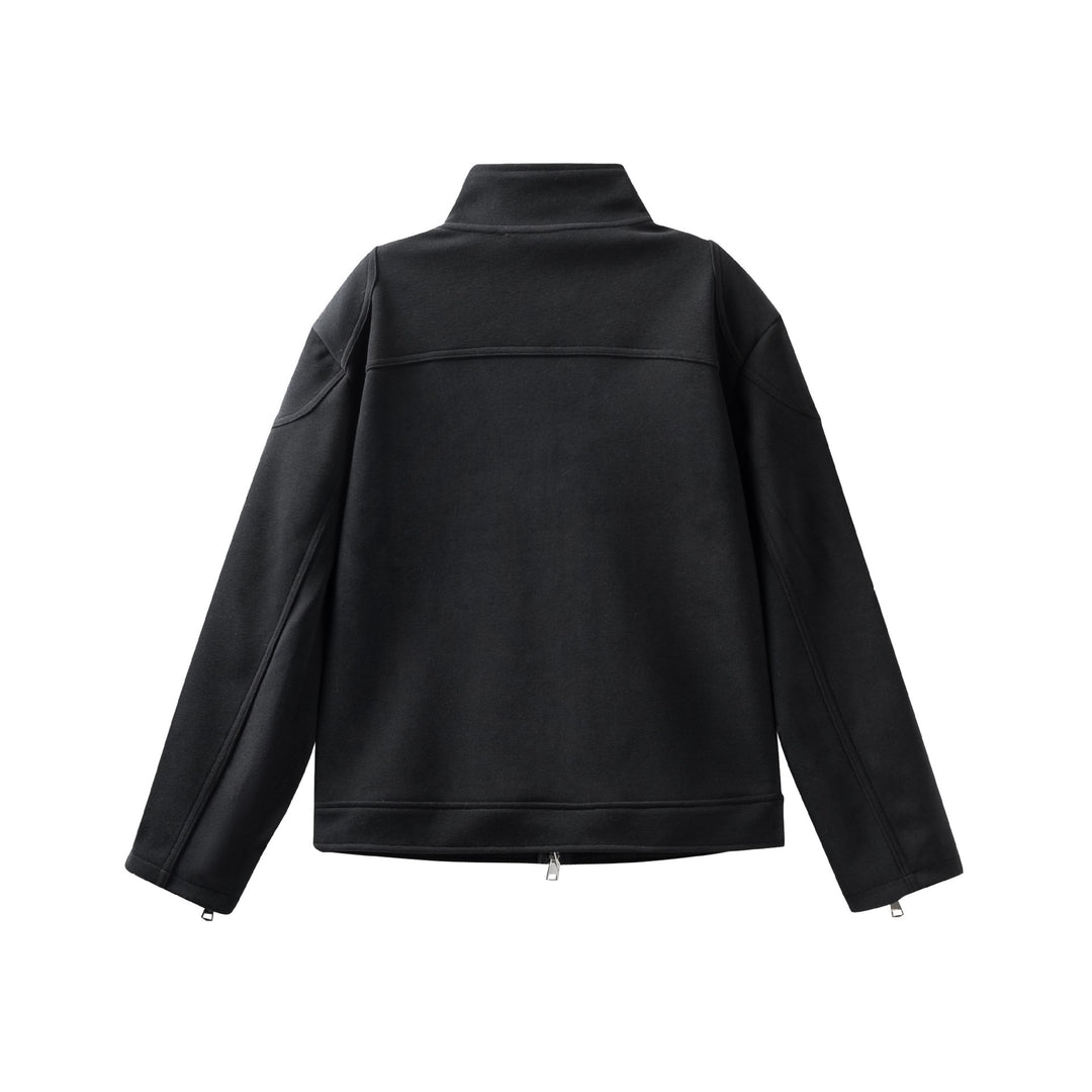 Unisex Hochgeschlossene Zip-Jacke aus French‑Terry mit Ärmelschlitzen und Eingrifftaschen Drune