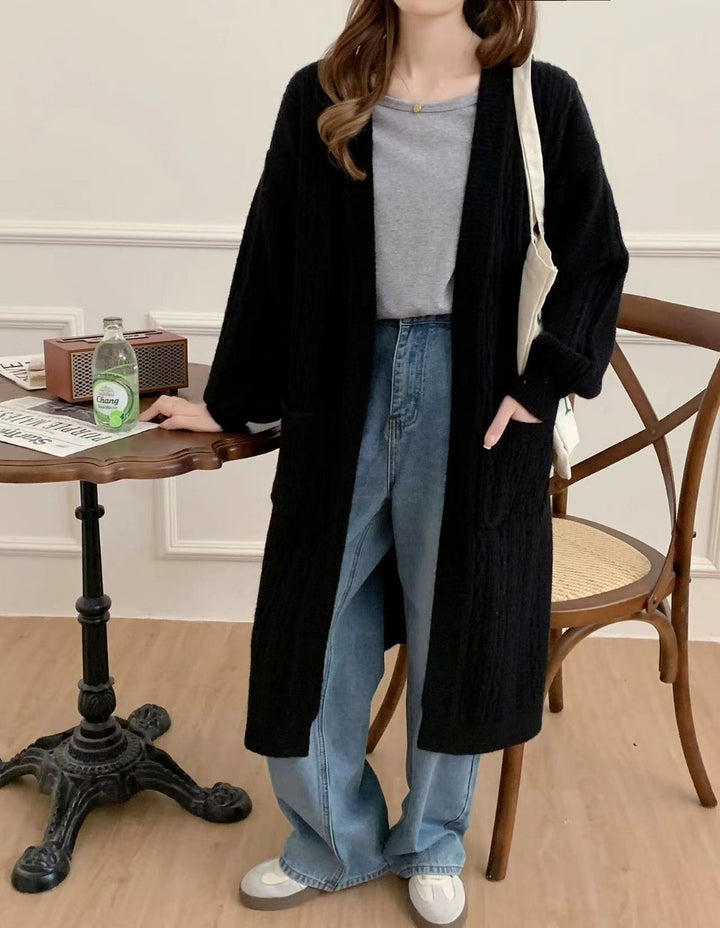 Damen Gemütliche Strickjacke mit Taschen Drune