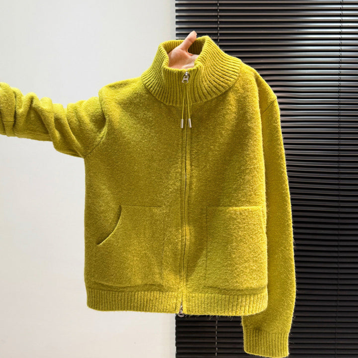 Damen Thermo Strickjacke mit hochschließendem Kragen und zwei praktischen Taschen Drune
