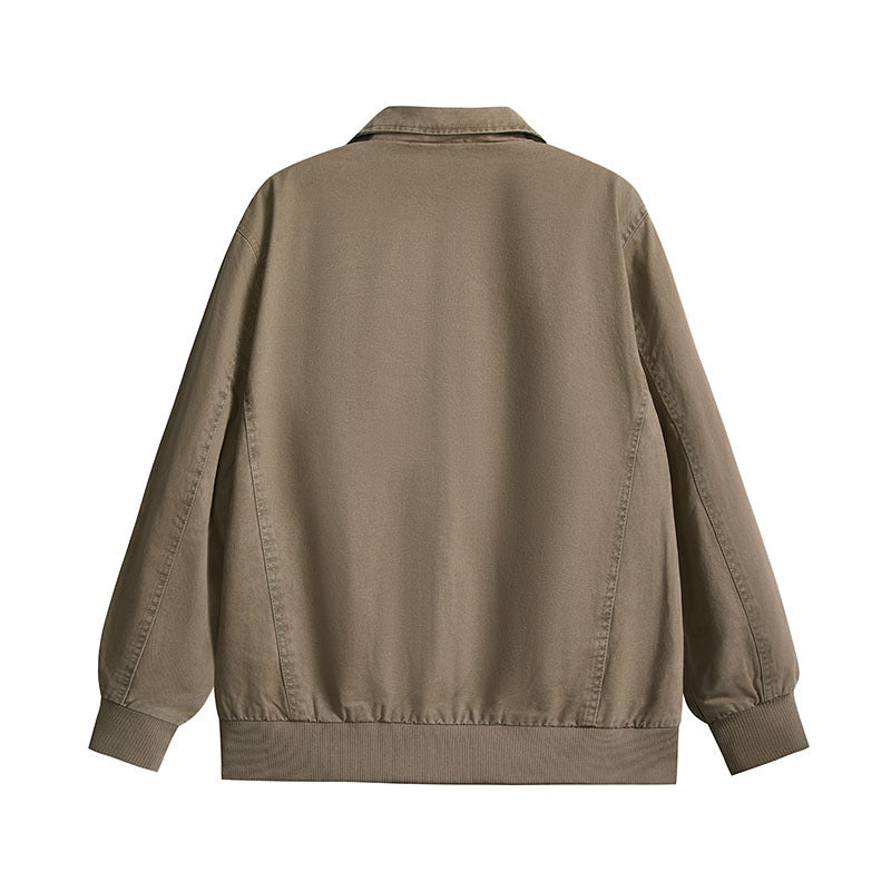Herren leichte Baumwoll-Twill Übergangsjacke mit Reißverschluss und Ballonärmeln Drune
