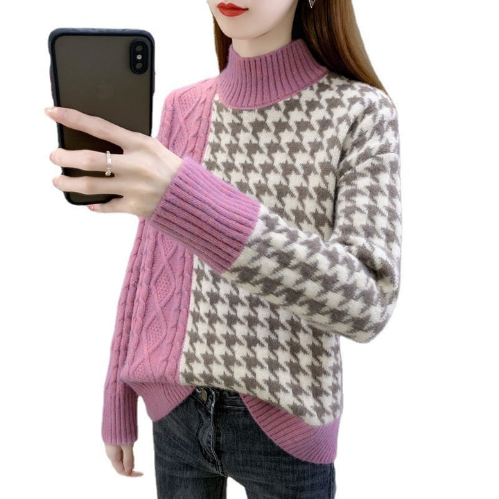 Damen modischer Strickpullover mit strukturiertem Zopfmuster und eleganten Akzenten Drune
