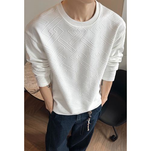 Herren Modischer Sweatshirt mit prägnantem Strukturmuster Drune
