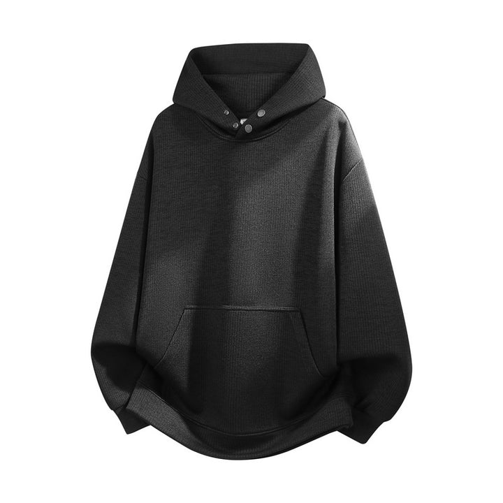 Unisex Oversize Kapuzenpullover mit hoher Kragenblende & Kängurutasche Drune