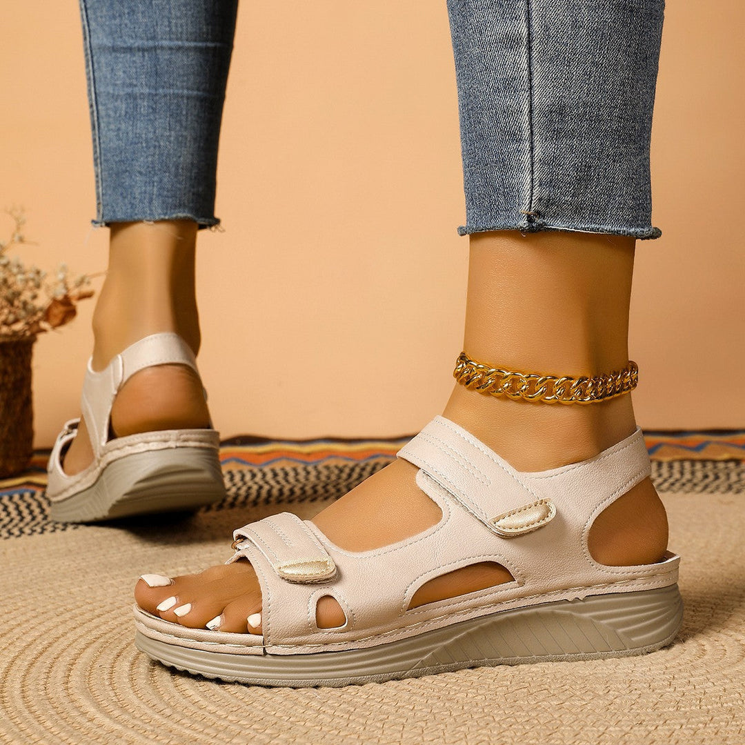 Damen Komfortable Sandalen mit verstellbarem Riemendesign und anatomischem Fußbett Drune