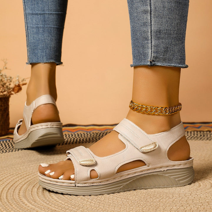 Damen Komfortable Sandalen mit verstellbarem Riemendesign und anatomischem Fußbett Drune