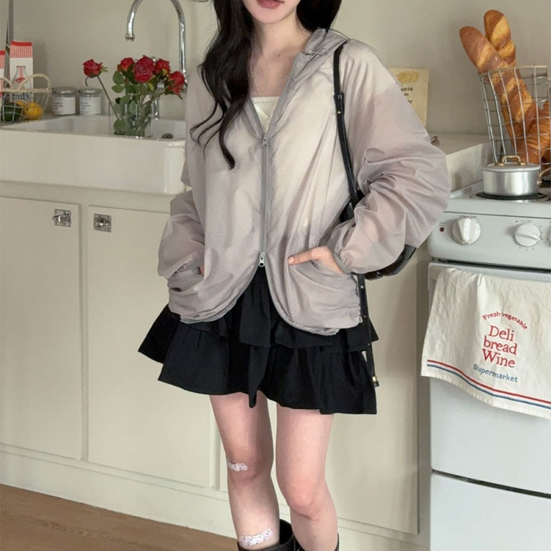 Damen transparente Übergangsjacke Drune