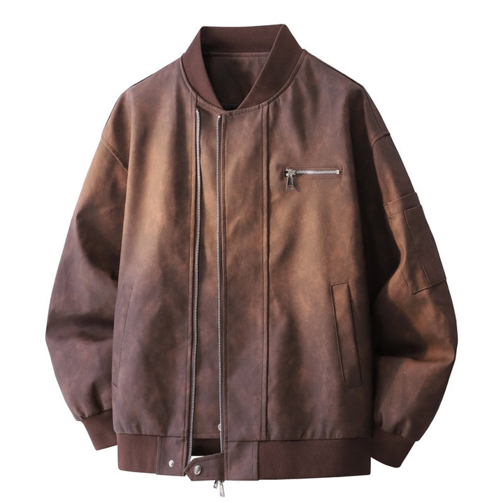 Herren Oversize Bomberjacke im Utility-Look mit Ärmeltasche, Rippbündchen & verdecktem Reißverschluss Drune