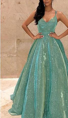 Damen Abendkleid mit schimmernden Akzenten und voluminösem Rock Drune