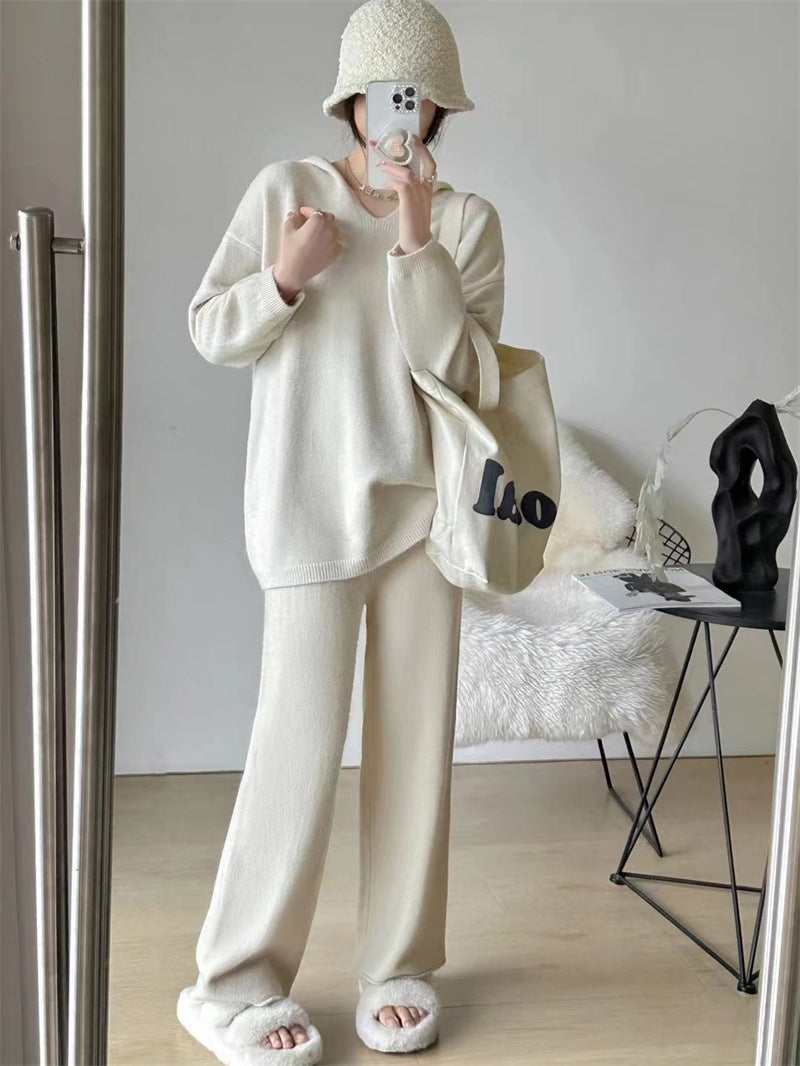Damen Kuscheliges Strickensemble mit weitem Schnitt und elegantem Design Drune