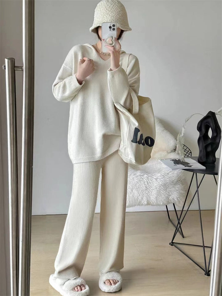 Damen Kuscheliges Strickensemble mit weitem Schnitt und elegantem Design Drune