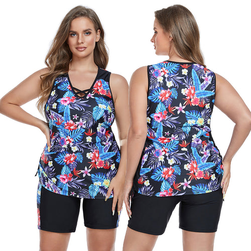 Damen Sportliches Badeoutfit mit floralem Design Drune