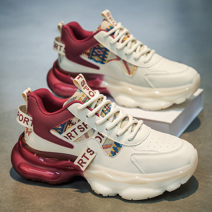 Damen Plateau-Sneaker mit voluminöser Sohle und gewebten Ethno-Details Drune