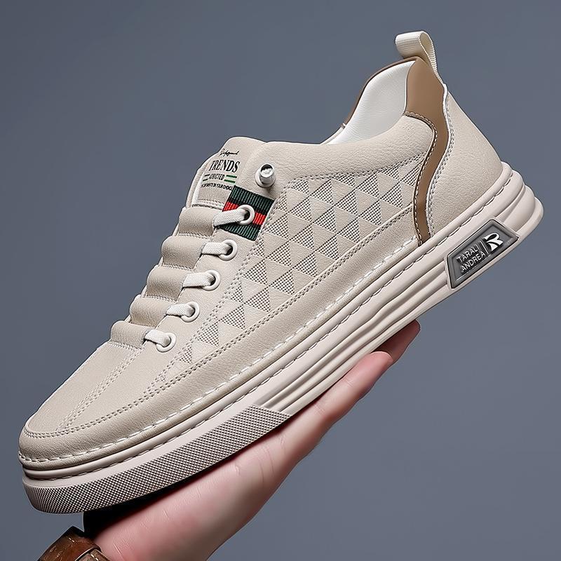 Herren Low-Top Sneaker mit gestepptem Rauten-Design und dicker Gummisohle Drune
