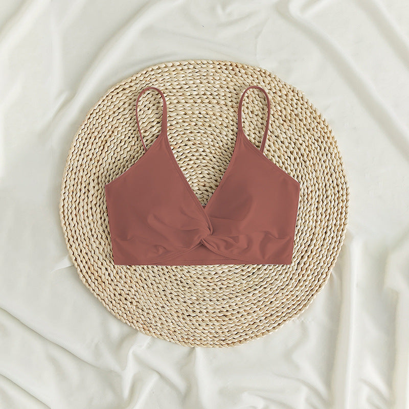 Damen Bikini-Oberteil mit Wickeldesign und verstellbaren Trägern Drune