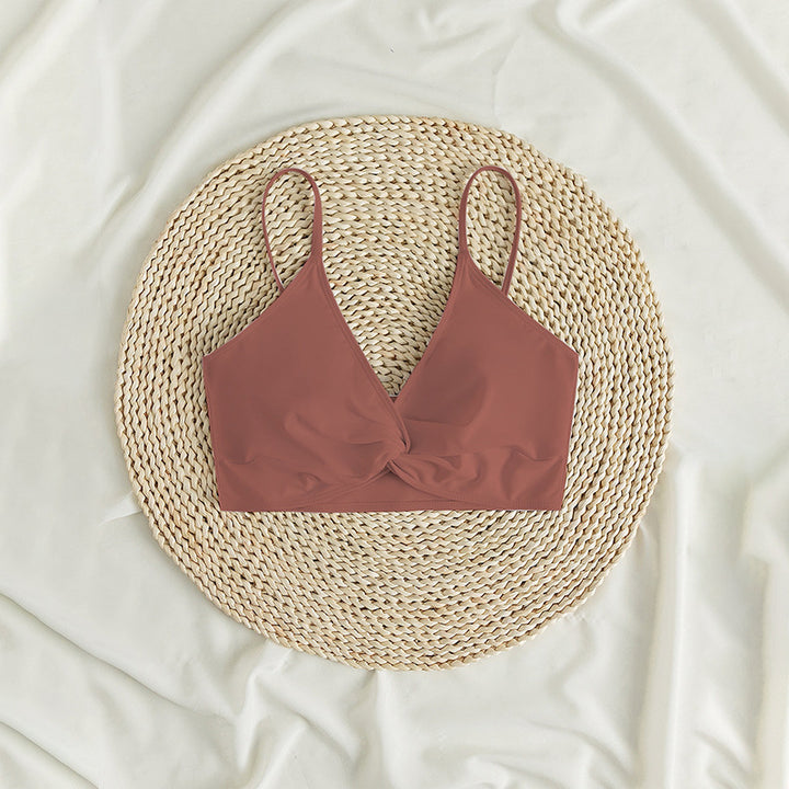 Damen Bikini-Oberteil mit Wickeldesign und verstellbaren Trägern Drune