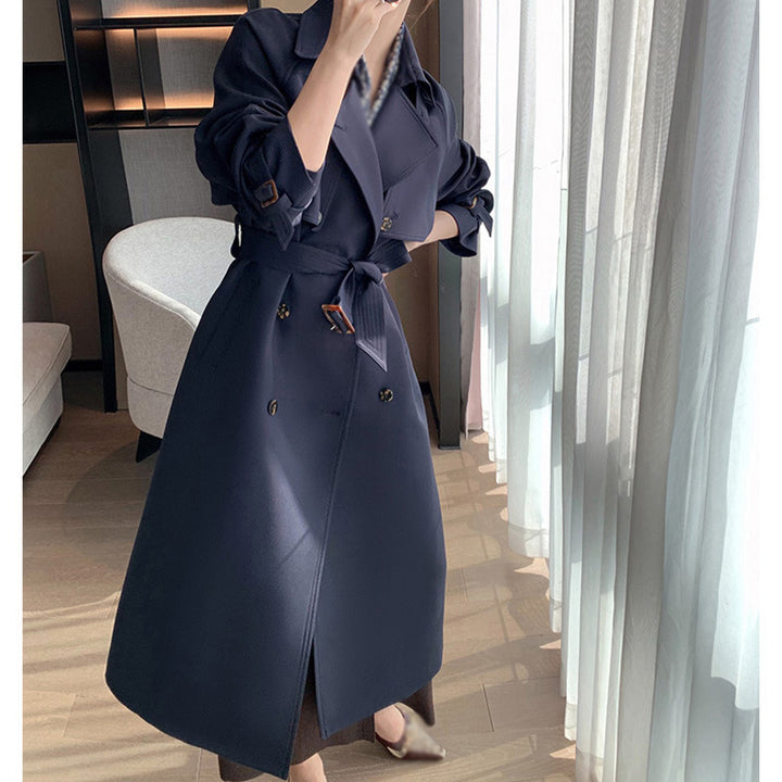 Damen Trenchcoat mit doppelter Knopfleiste und Taillengürtel Drune