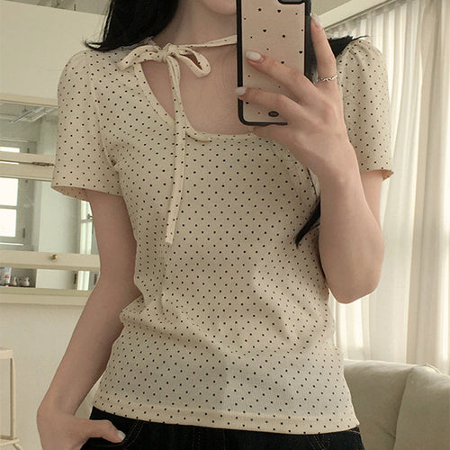 Damen Polka Dot Bluse Drune