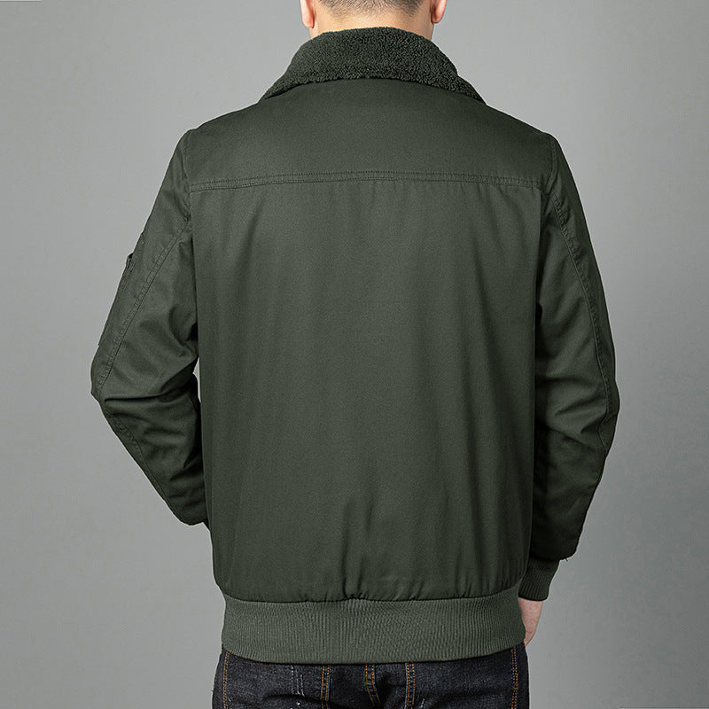 Herren Thermo-Pilotenblouson mit durchgehendem Teddyfleece, Pattentaschen und Ärmel-Organizer Drune
