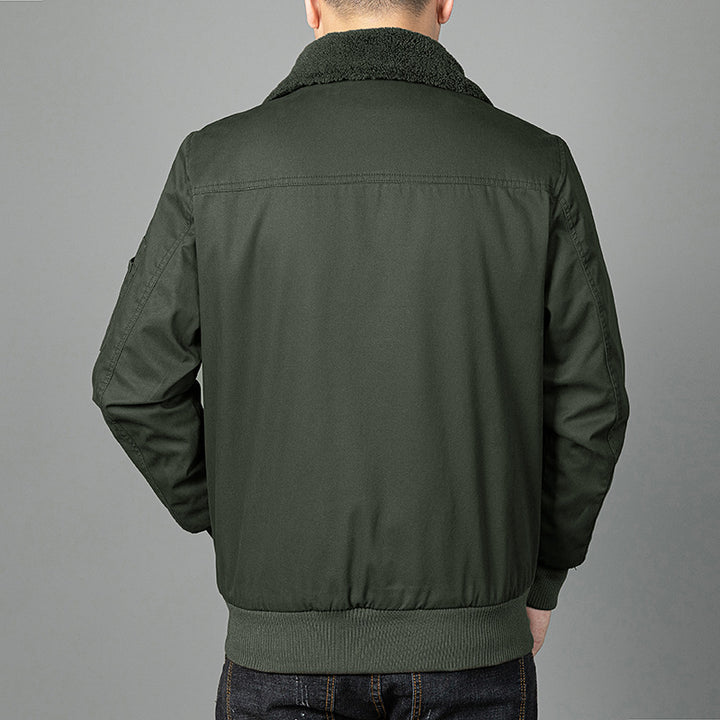 Herren Thermo-Pilotenblouson mit durchgehendem Teddyfleece, Pattentaschen und Ärmel-Organizer Drune
