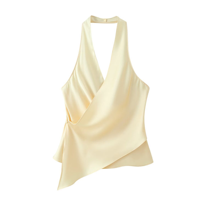 Damen Wickeloberteil aus fließendem Satin mit elegantem Rückenausschnitt Drune