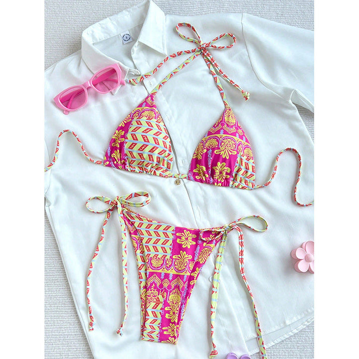 Damen Triangel-Bikini mit verspieltem Ethno-Druck Drune
