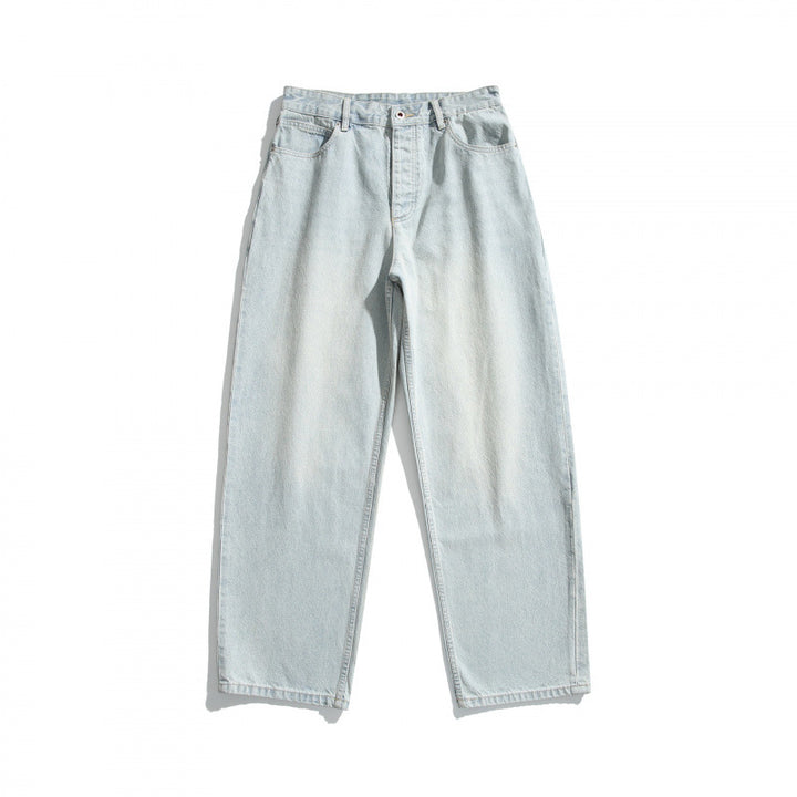Damen Locker geschnittene Straight‑Leg Denimhose mit hoher Taille und soften Stonewash-Details Drune
