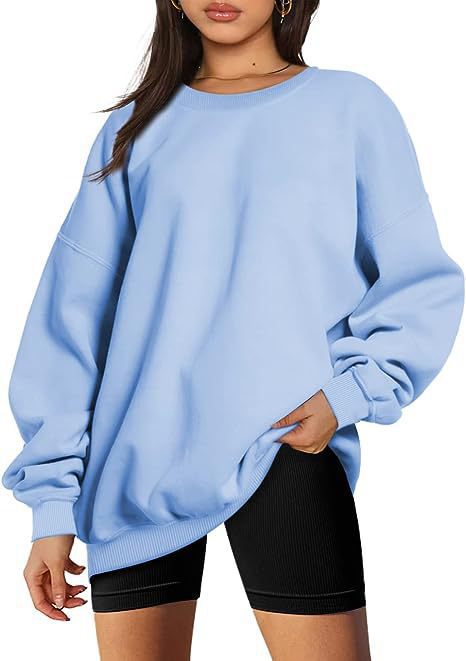 Damen nan Oversize-Sweater mit tiefem Schulterfall und gerippten Bündchen Drune