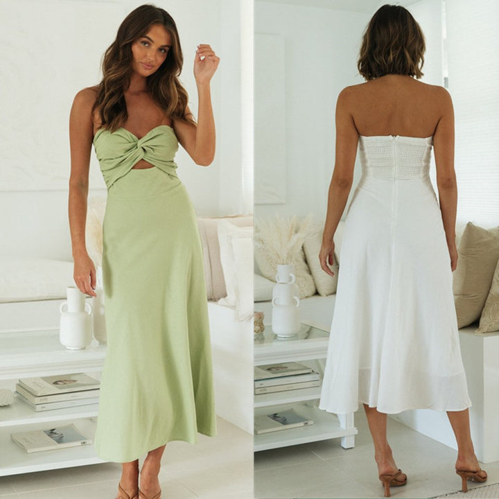 Damen Midikleid mit verführerischem Knoten-Detail und schmalem Schnitt Drune