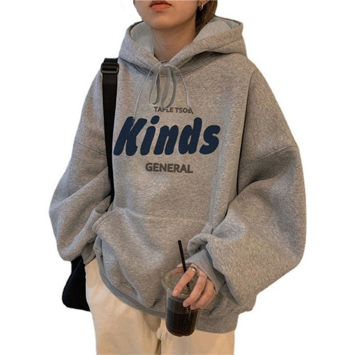 Damen Kapuzenpullover mit lässigem Schnitt und modernem Schriftzug Drune