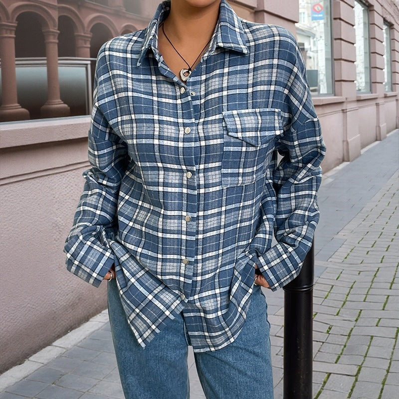 Damen Karierte Overshirt Drune