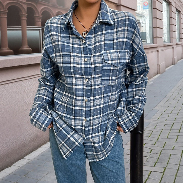 Damen Karierte Overshirt Drune