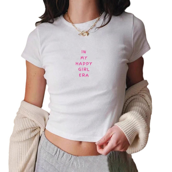 Damen Crop Top mit 90er Jahre Aufdruck Drune