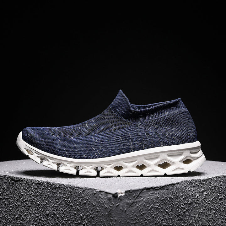 Unisex Leichter Slip-On Strick-Freizeitschuh mit wabenförmiger Hohlkammer-Sohle Drune