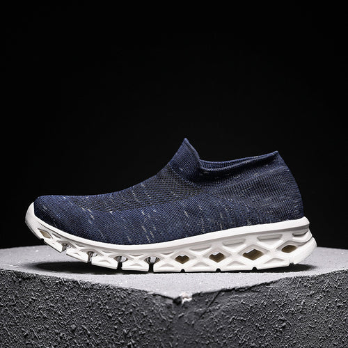 Unisex Leichter Slip-On Strick-Freizeitschuh mit wabenförmiger Hohlkammer-Sohle Drune
